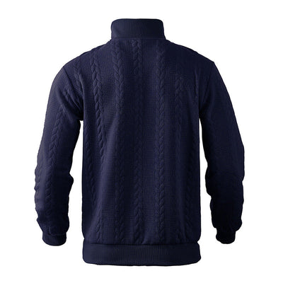 Men’s Heavyweight Knitted Jacquard Pullover Sweatshirt