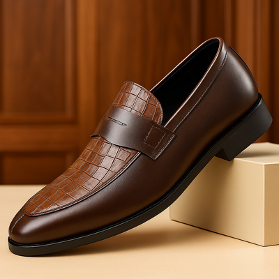 CASSIAN — Croc-Embossed Dress Shoes
