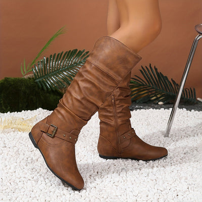 Danica | Women's Knee-High Boots with Side Zipper
