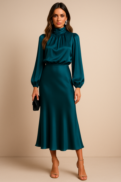 Aveline | Pleated Midi Dress