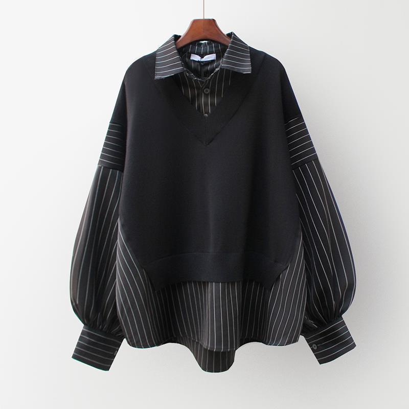 Luminique Pinstripe Elegance Sweater