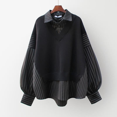 Luminique Pinstripe Elegance Sweater