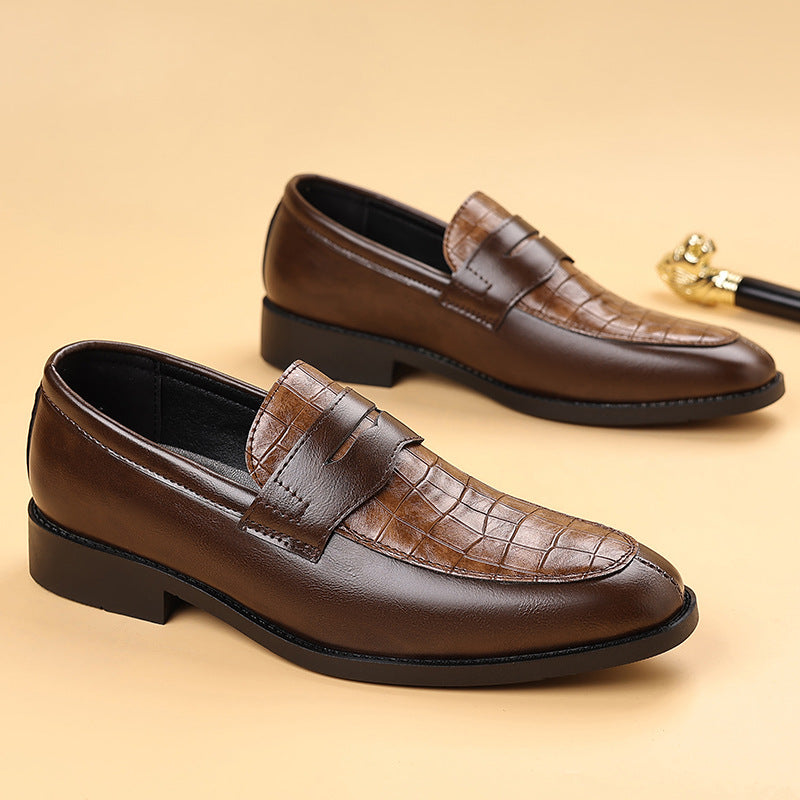 CASSIAN — Croc-Embossed Dress Shoes