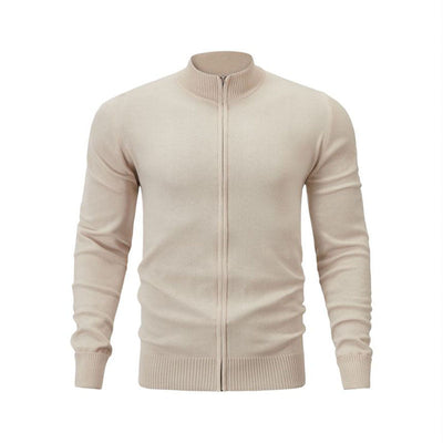 Men's Comfort Knitted Ribbed Zipper Sweater