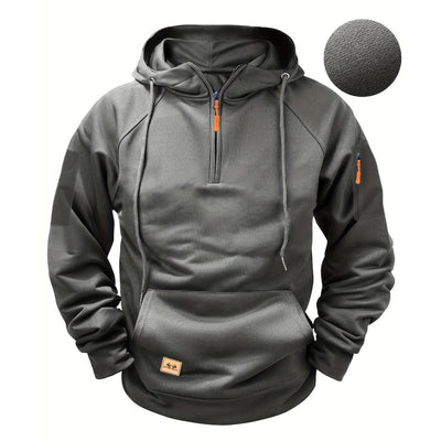 Men's Comfortable Versatile Half-Zip Pullover Hoodie