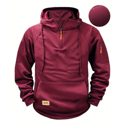 Men's Comfortable Versatile Half-Zip Pullover Hoodie