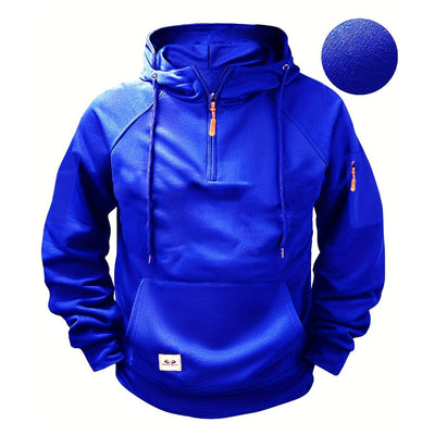 Men's Comfortable Versatile Half-Zip Pullover Hoodie