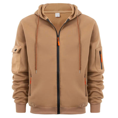 Men's Premium Comfortable Zippered Hoodie With Multiple Pockets