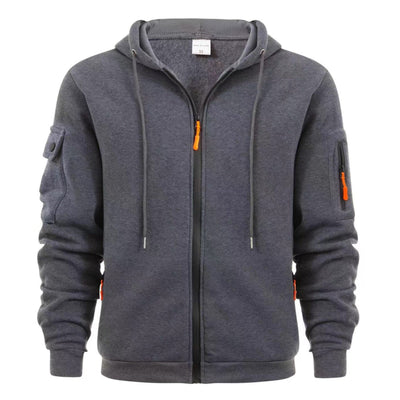 Men's Premium Comfortable Zippered Hoodie With Multiple Pockets
