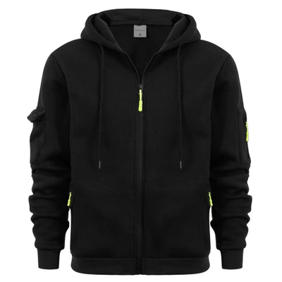Men's Premium Comfortable Zippered Hoodie With Multiple Pockets