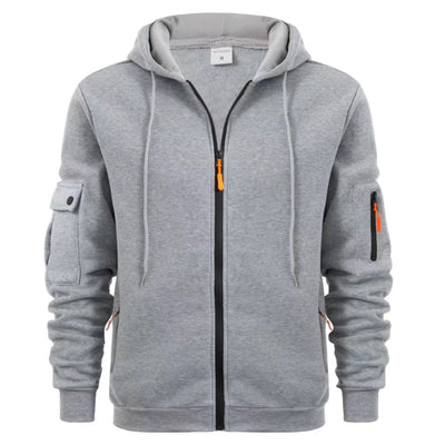 Men's Premium Comfortable Zippered Hoodie With Multiple Pockets