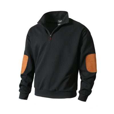 Men's Premium Elbow Patches Zip-Up Sweatshirt