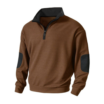 Men's Premium Elbow Patches Zip-Up Sweatshirt