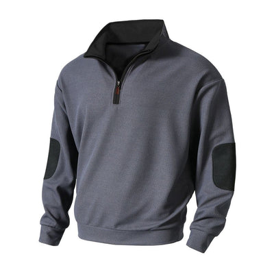 Men's Premium Elbow Patches Zip-Up Sweatshirt