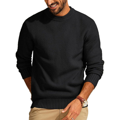Men’s Premium Waffle Knit Crewneck Sweater