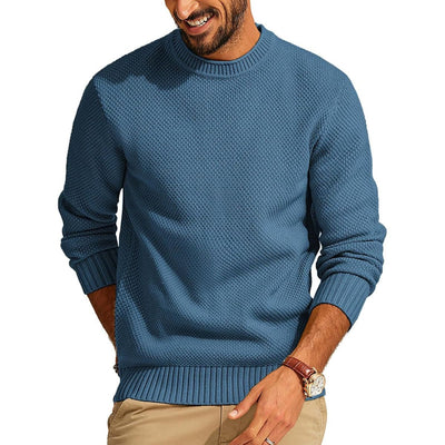 Men’s Premium Waffle Knit Crewneck Sweater