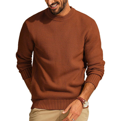 Men’s Premium Waffle Knit Crewneck Sweater