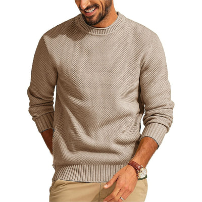 Men’s Premium Waffle Knit Crewneck Sweater