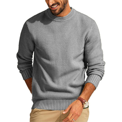 Men’s Premium Waffle Knit Crewneck Sweater