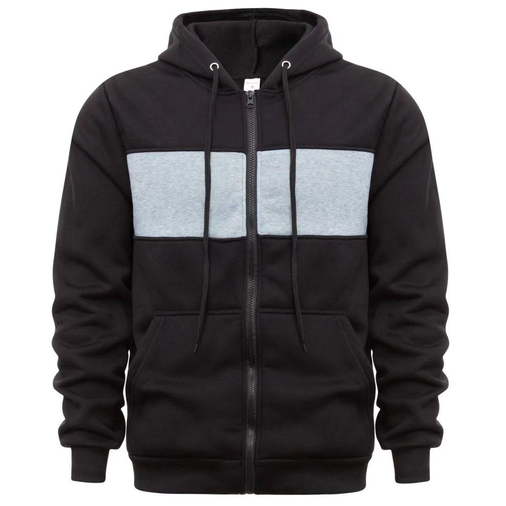 Men's Stylish Color-Block Hooded Zip-Up Jackets
