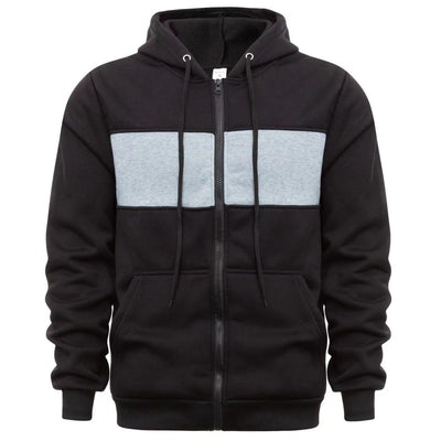 Men's Stylish Color-Block Hooded Zip-Up Jackets