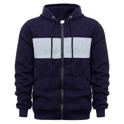 Men's Stylish Color-Block Hooded Zip-Up Jackets