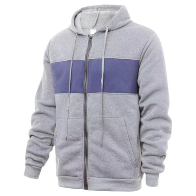 Men's Stylish Color-Block Hooded Zip-Up Jackets