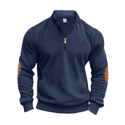 Men's Stylish Ribbed Quarter-Zip Pullover