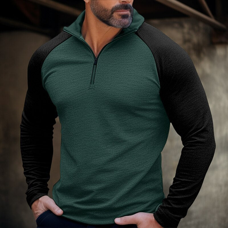 Men’s Versatile Sporty Style Quarter-Zip Pullover
