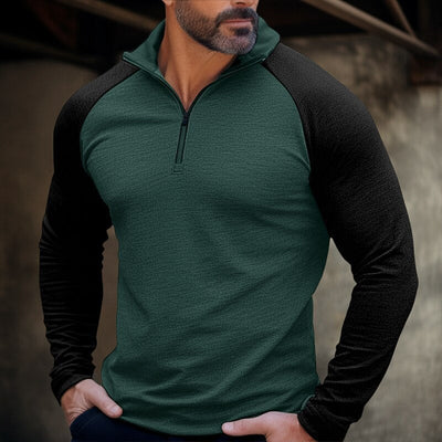 Men’s Versatile Sporty Style Quarter-Zip Pullover