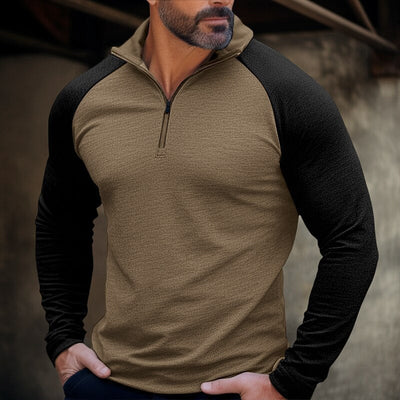 Men’s Versatile Sporty Style Quarter-Zip Pullover