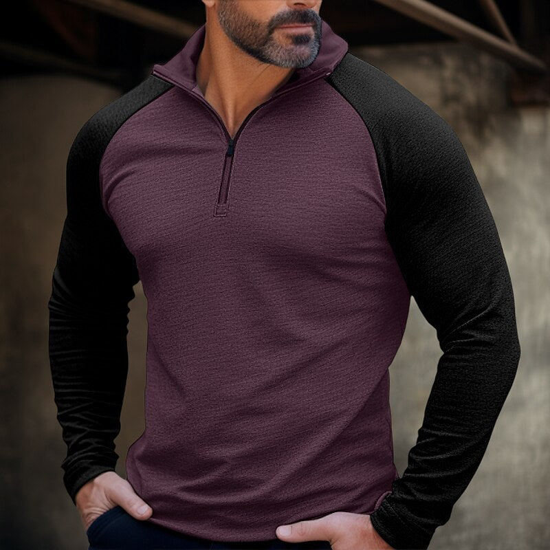 Men’s Versatile Sporty Style Quarter-Zip Pullover
