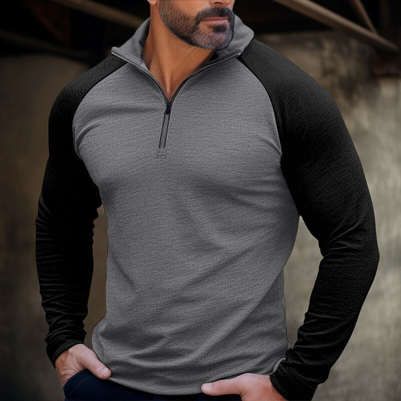 Men’s Versatile Sporty Style Quarter-Zip Pullover