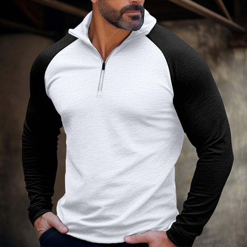 Men’s Versatile Sporty Style Quarter-Zip Pullover