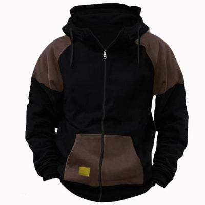 Men's Versatility Colorblock Zip-Up Hoodie