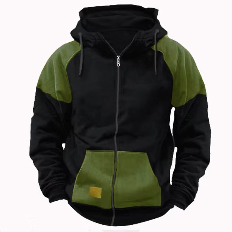 Men's Versatility Colorblock Zip-Up Hoodie