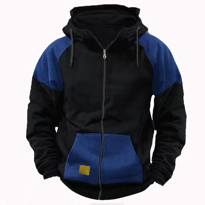 Men's Versatility Colorblock Zip-Up Hoodie