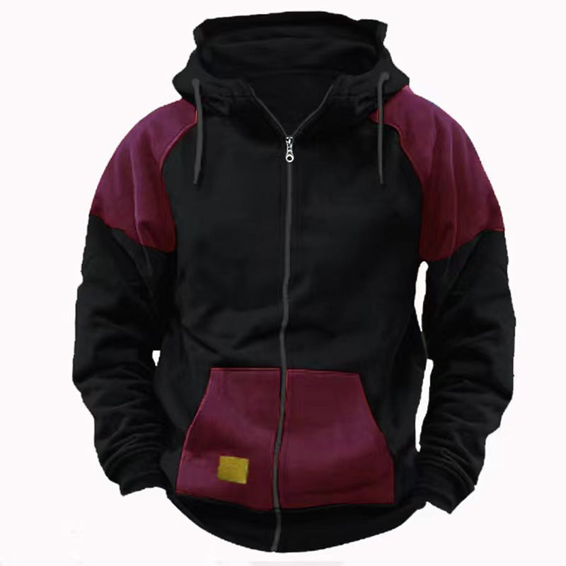 Men's Versatility Colorblock Zip-Up Hoodie