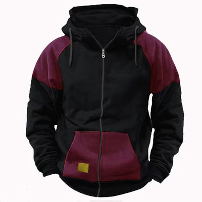 Men's Versatility Colorblock Zip-Up Hoodie