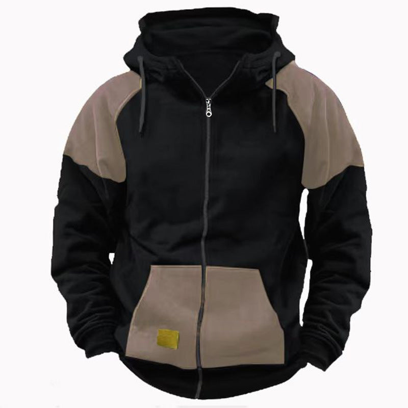 Men's Versatility Colorblock Zip-Up Hoodie