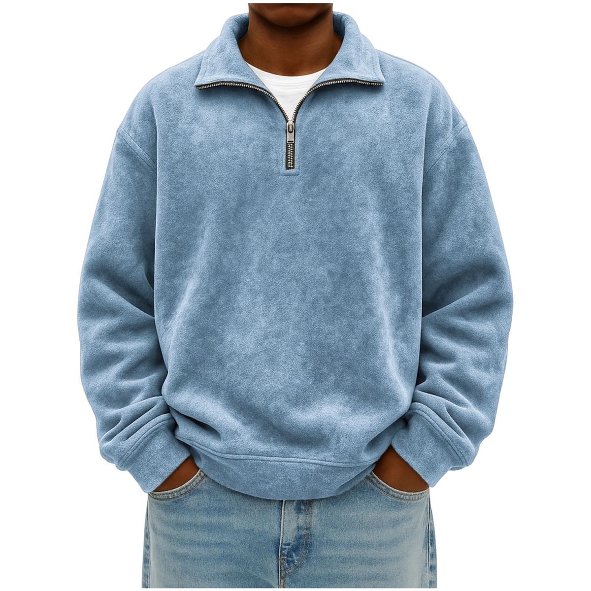 Men’s Vintage Cotton Half-Zip Pullover Sweatshirt
