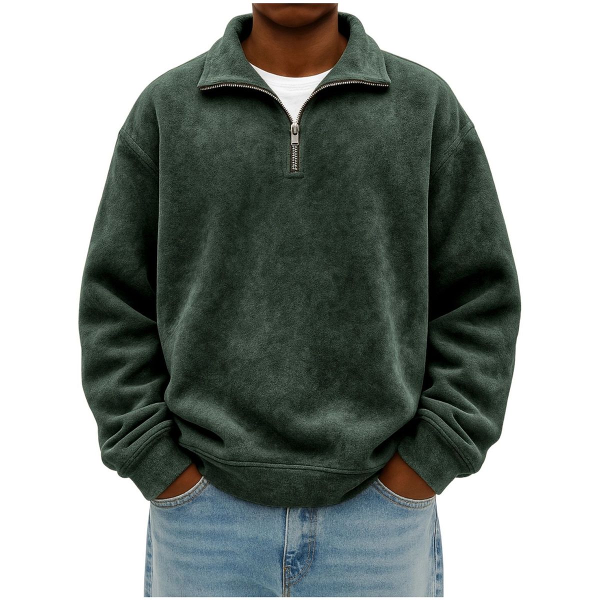 Men’s Vintage Cotton Half-Zip Pullover Sweatshirt