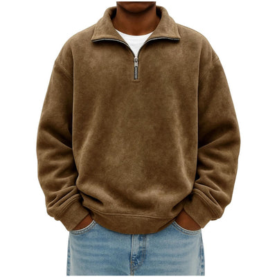 Men’s Vintage Cotton Half-Zip Pullover Sweatshirt
