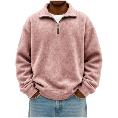 Men’s Vintage Cotton Half-Zip Pullover Sweatshirt