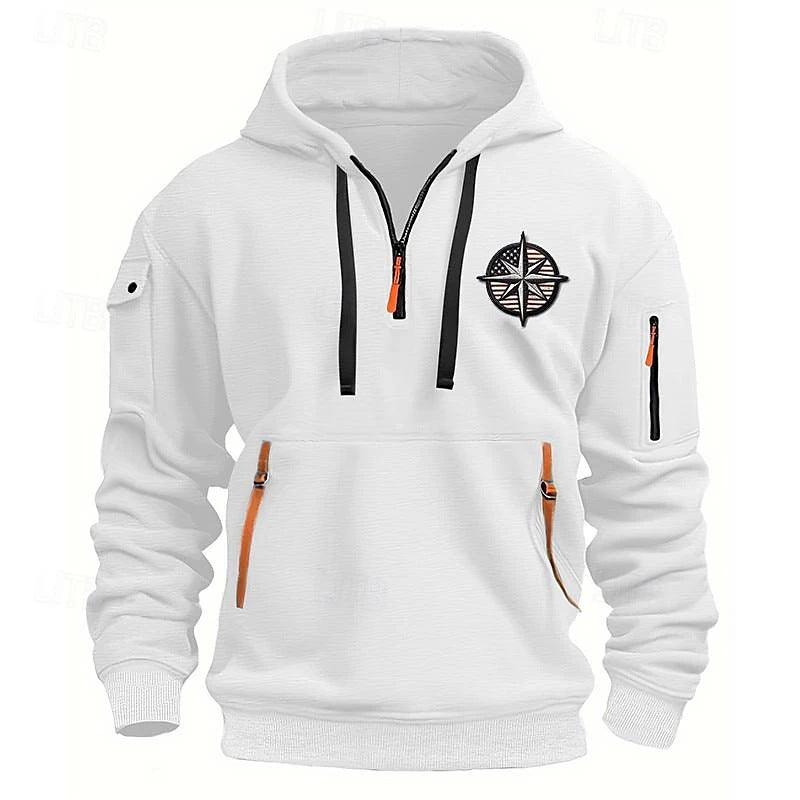 Men's Casual Sports Multi-Zip Hoodie