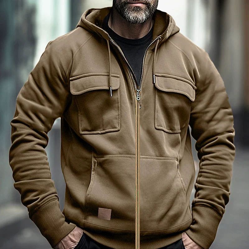 Men's Premium Comfortable Color-Block Zip-up Hoodie