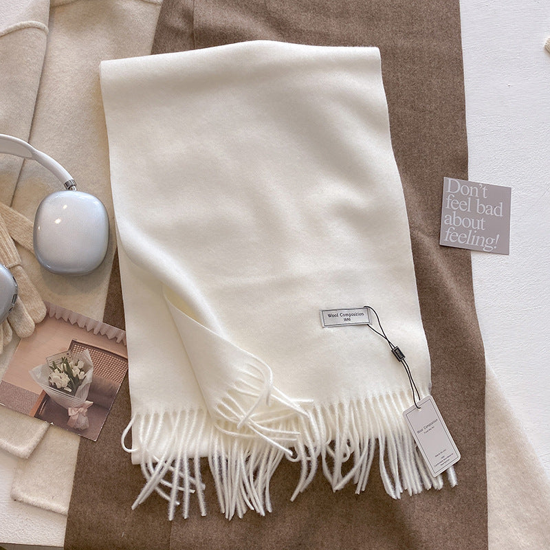 KHIONNE™ - Comfy Soft Plain Tassel Scarf Shawls
