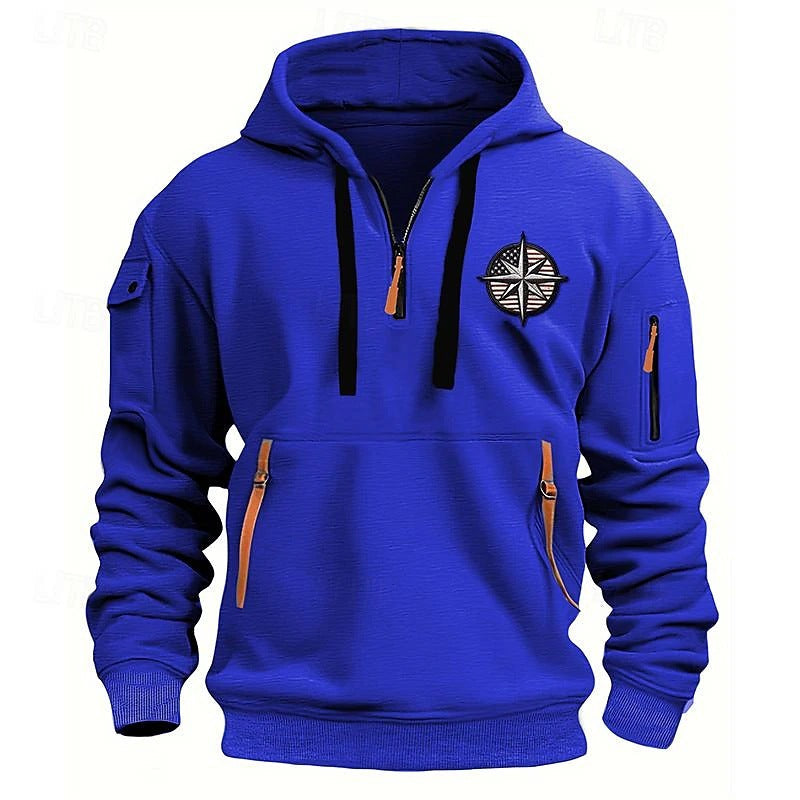 Men's Casual Sports Multi-Zip Hoodie