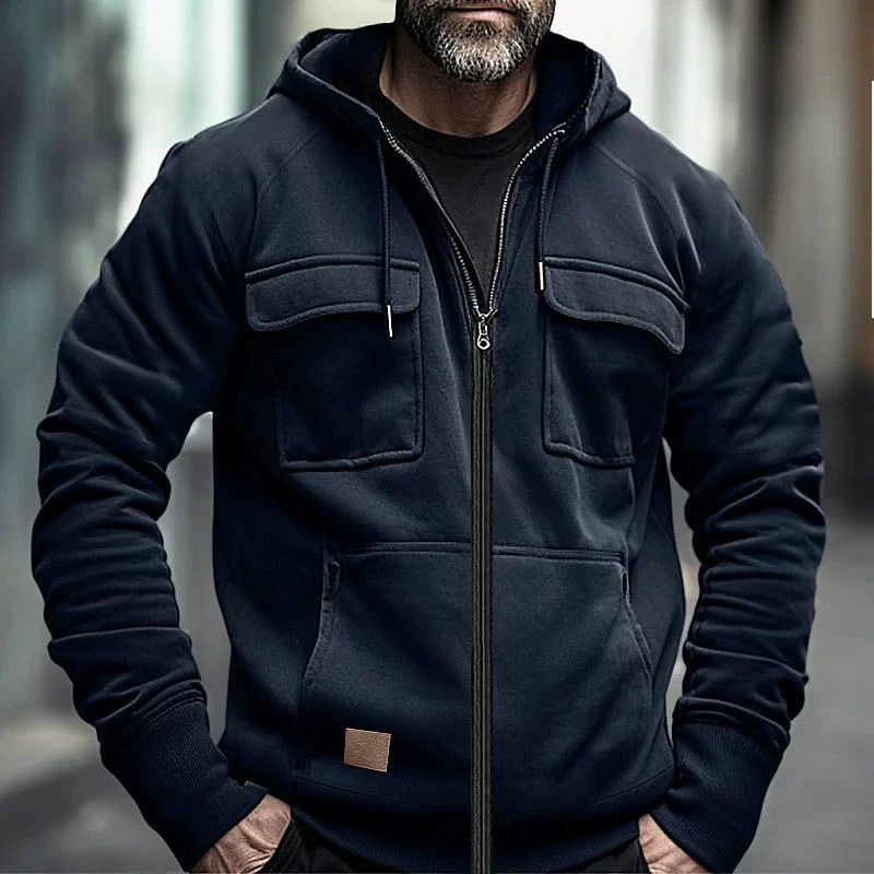 Men's Premium Comfortable Color-Block Zip-up Hoodie