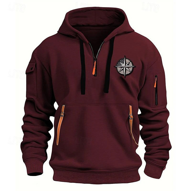 Men's Casual Sports Multi-Zip Hoodie